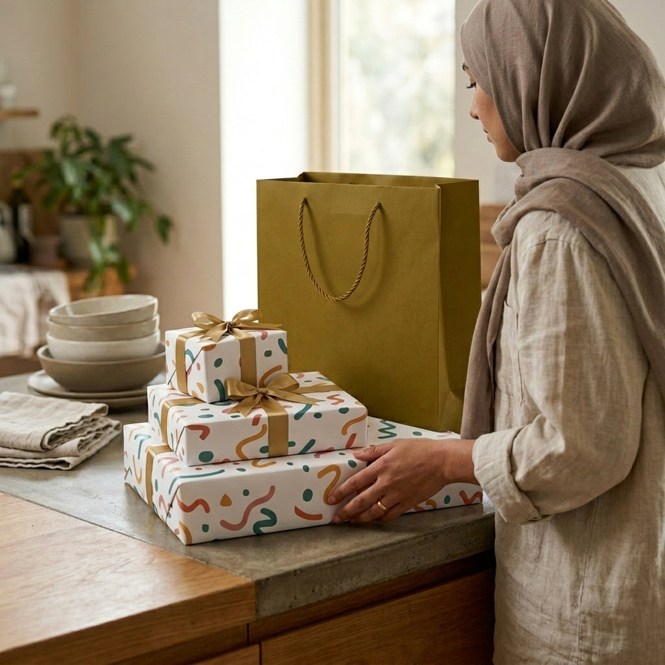 مجموعة تغليف الهدايا العصرية المبهجة